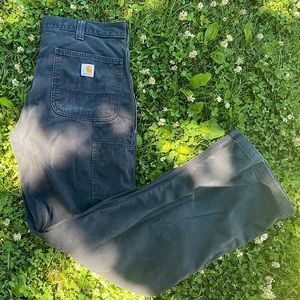 Mens Cargo Carhartt Black Industrial Work Pants. Washed Out/Distressed!! Trendy